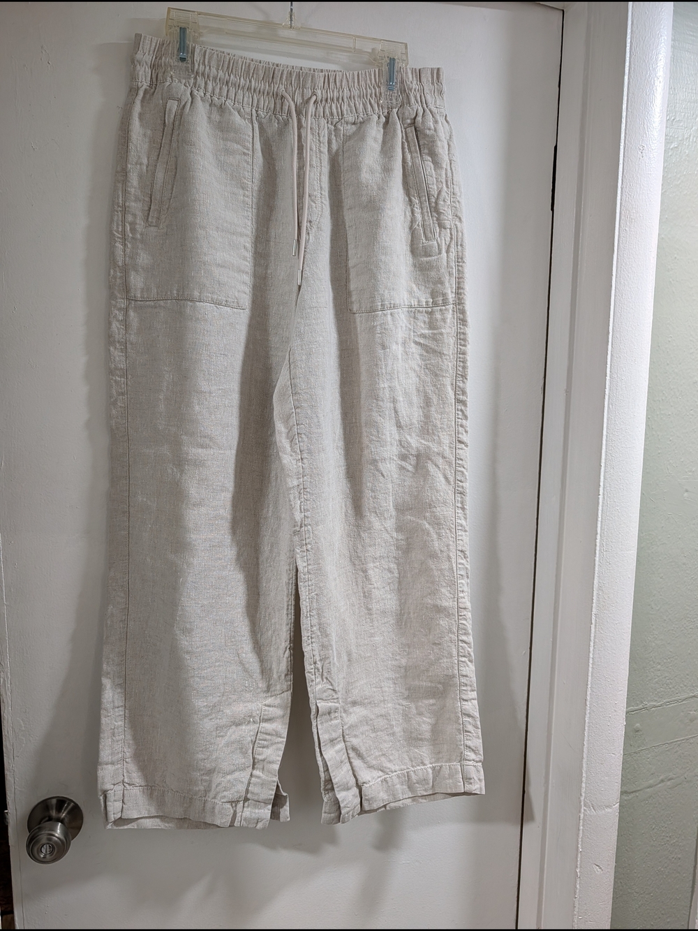 Athleta Women's Drawstring Linen Chinos in Light Beige